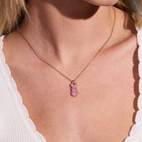 PEEPS® Pink Crystal Bunny Pendant Necklace