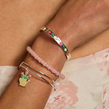 Tea Party Floral Beaded Charm Bangle