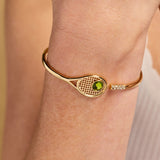 Tennis Racket 'You Are Serving' Hinge Cuff Bracelet