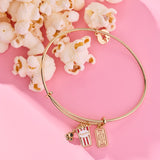 'Here For The Drama!' Movie Theater Popcorn & Ticket Charm Bangle