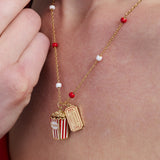 'Here For The Drama!' Popcorn Charm Locket Pendant