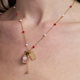 'Here For The Drama!' Popcorn Charm Locket Pendant