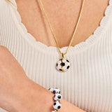 Soccer Oversized Beaded Bangle