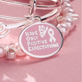 'HOPE' Breast Cancer Awareness Charm Bangle Set of 2