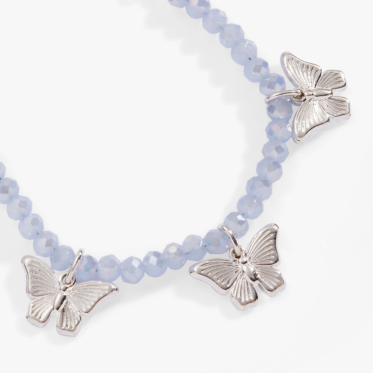 Butterfly Multi-Charm Bolo Bracelet Shiny Silver