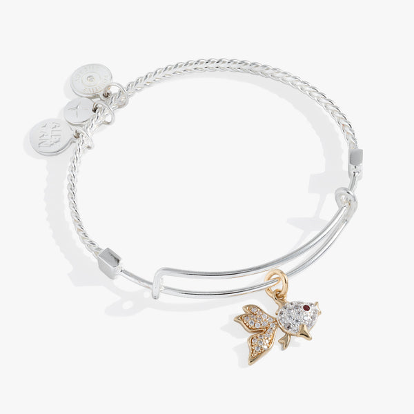 Textured Goldfish Charm Bangle