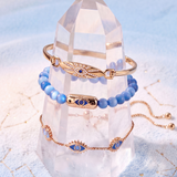 Blue Aventurine Evil Eye Bolo Bracelet