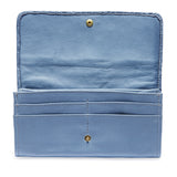 Genuine Blue Leather Continental Wallet