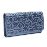 Genuine Blue Leather Continental Wallet