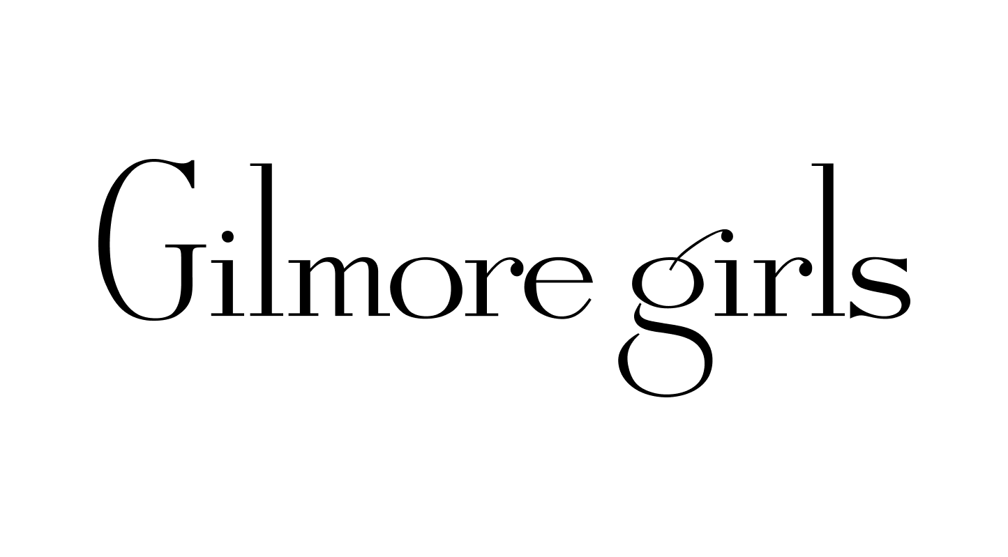 The text 'Gilmore girls' in a black serif typeface on a plain white background.