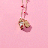 'Here For The Drama!' Popcorn Charm Locket Pendant