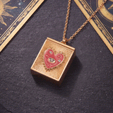 Good Fortune Tarot Box Locket Pendant Necklace
