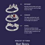 A Court of Thorns and Roses™ Bat Boys Ring Set of 3