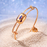 Blue Aventurine Evil Eye Slider Bead Bangle