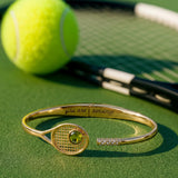 Tennis Racket 'You Are Serving' Hinge Cuff Bracelet