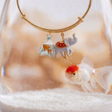 Big Top Carousel Elephant & Goldfish Multi Charm Bangle