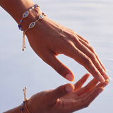 Blue Aventurine Evil Eye Linear Bracelet