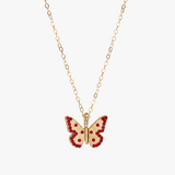 July 'Love' Butterfly Birthstone Pendant