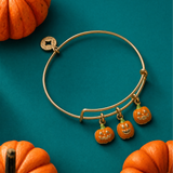 'Let's Get Lit' Pumpkin Charm Bangle