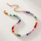 Rainbow Ombre Semi-Precious Beaded Anklet