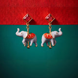 Big Top Carousel Elephant Drop Earrings