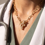 Vet Tech Pave Paw Toggle Necklace
