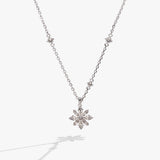 Baguette Snowflake Pendant Necklace