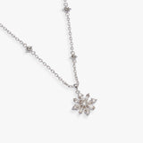 Baguette Snowflake Pendant Necklace