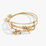 'Birds of a Feather' Hummingbird Charm Bangle, Set of 2