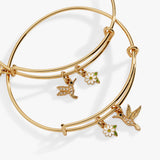 'Birds of a Feather' Hummingbird Charm Bangle, Set of 2