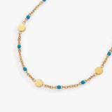 Turquoise Enameled Chain Coin Station Anklet