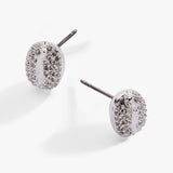 Coffee Bean Pave Stud Earrings