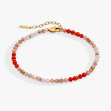 Coral Ombre Semi-Precious Beaded Anklet