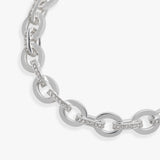 Delicate Oval Link Crystal Chain Toggle Bracelet