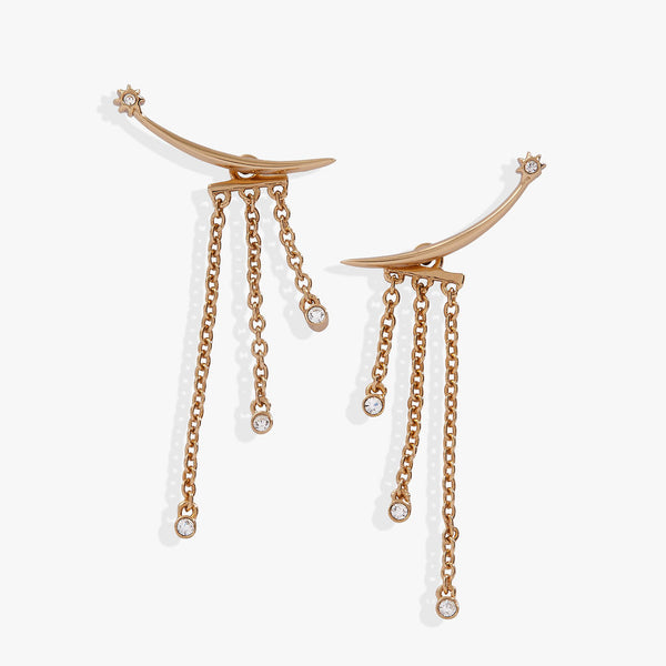 【TATIANA】Party Ribbon EarJacket Earrings TATIANA】Party Ribbon EarJacket Earrings TATIANA】Black