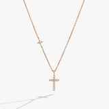 Delicate Pave Cross Pendant Necklace
