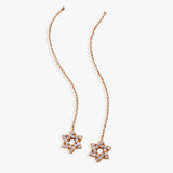 Delicate Pave Star of David Threader Earrings