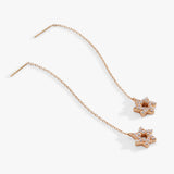 Delicate Pave Star of David Threader Earrings