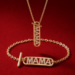 Mama set on crimson red