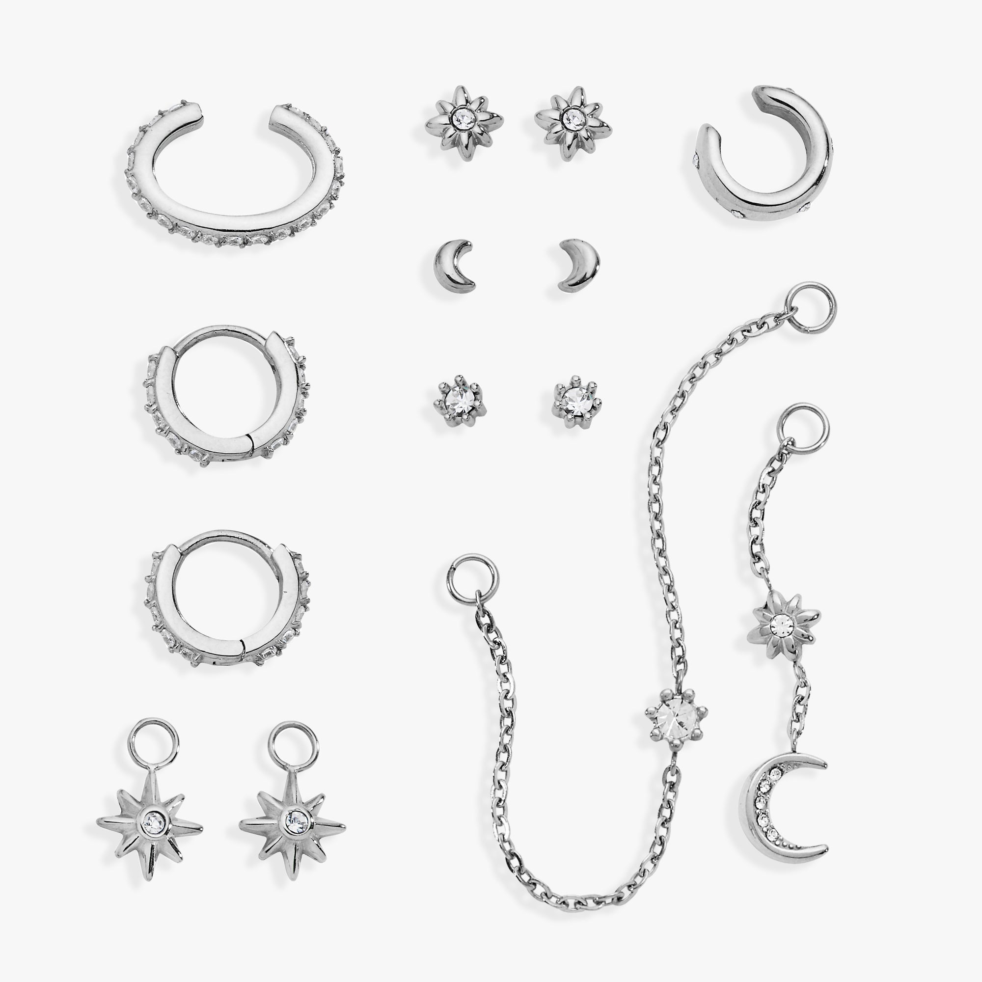 Celestial Stackable 9 Piece Earring Set