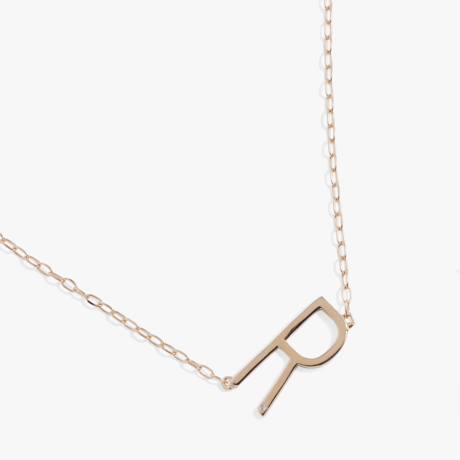 Initial E Precious Elongated Necklace