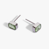 August Emerald-Cut Birthstone Stud Earrings