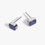 September Emerald-Cut Birthstone Stud Earrings
