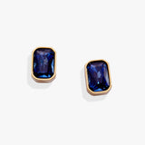 September Emerald-Cut Birthstone Stud Earrings