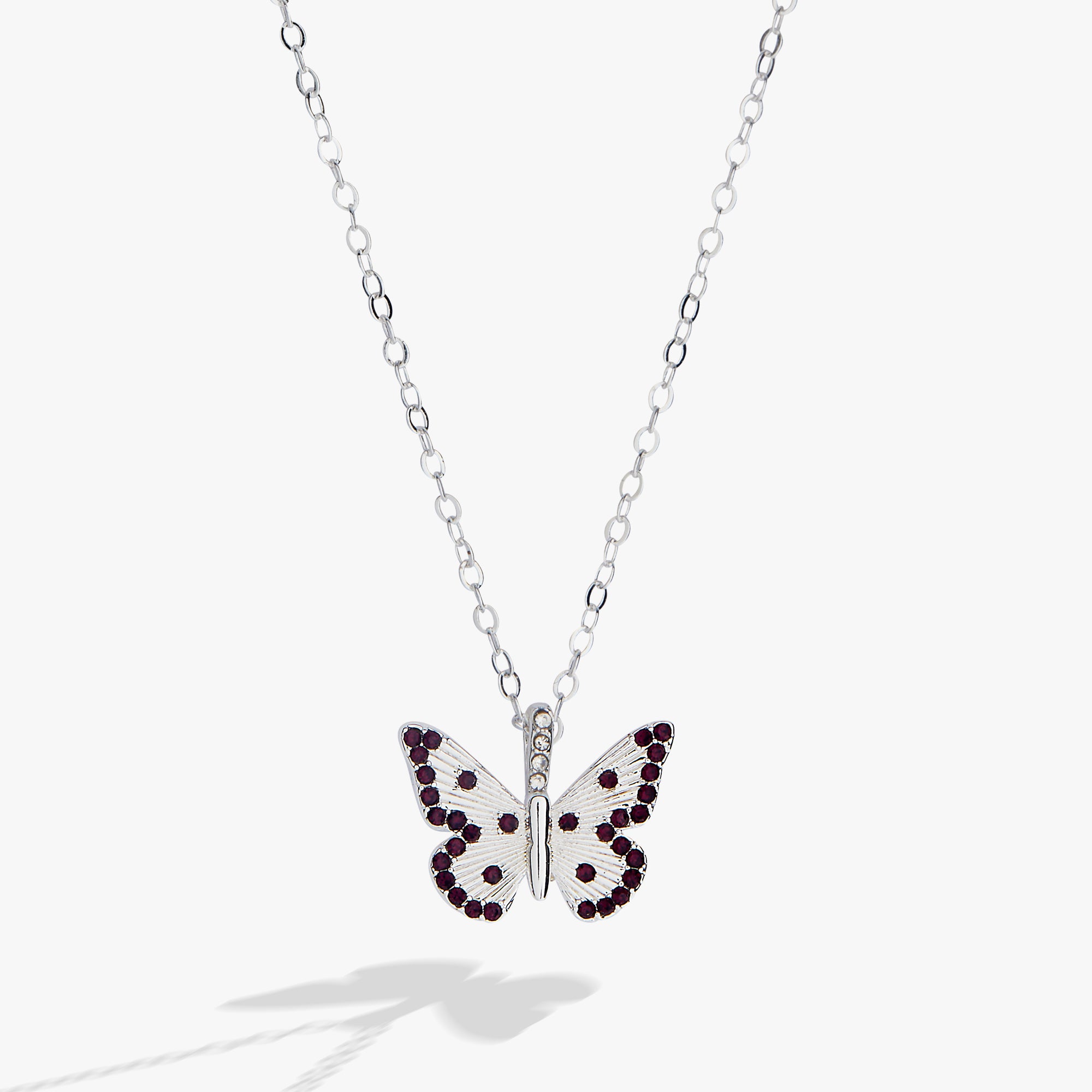 January 'Courage' Butterfly Birthstone Pendant