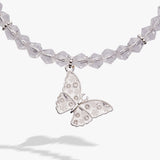 Glass Butterfly Beaded Charm Bangle