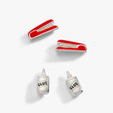 'Holding Us All Together' Glue & Stapler Stud Earring Set