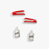 'Holding Us All Together' Glue & Stapler Stud Earring Set