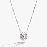 'Horse Girl At Heart' Horseshoe Necklace