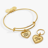 I Love My Cat Bangle & Charm, Set of 2